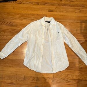 White long sleeve polo button down